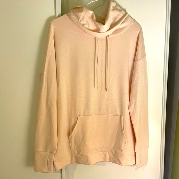 SOLD * SOLD Brand New Coral Hoodie with Criss Cross Open Peep Back - Picture 1 of 5
